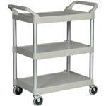 RUBBERMAID UTILTY CART TROLLEY 3 SHELF PLATINUM