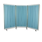 TRAFALGAR FOLDING MOBILE PRIVACY SCREEN WITH WHEELS BLUE