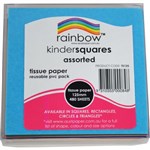 RAINBOW KINDER SHAPES TISSUE SQUARES DOUBLE SIDED 17GSM 125MM ASSORTED PACK 480