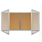 VISIONCHART TX1390 TX WEATHER RESISTANT NOTICE CASE 1350 X 980MM SILVER FRAME CORK BACKGROUND