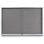VISIONCHART BE NOTICED NOTICE CASE 2 SLIDING DOOR 1800 X 1200MM SILVER FRAME GREY BACKING