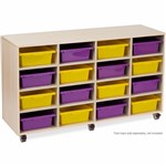 VISIONCHART EDUCATION MOBILE STORAGE TOTE TRAY TROLLEY 16 BAYS