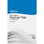 INITIATIVE GFP200 FLIPCHART PAD 70GSM 40 SHEETS 590 X 890MM PACK 2
