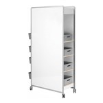 VISIONCHART WHITEBOARD HUDDLE MOBILE STORAGE WITH EXTRA 2 SHELVES AND 10 STORAGE BASKETS