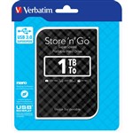VERBATIM 53194 25 INCH STORE N GO PORTABLE HARD DRIVE SUPER SPEED USB 30 1TB BLACK