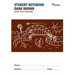 WRITER STUDENT NOTEBOOK 6MM DOUBLE RULEDGUIDE 32 PAGE 250 X 175MM DARK BROWN