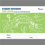 WRITER WB90600 STUDENT NOTE EXERCISE BOOK 8MM DOUBLE RULED WITH GUIDELINES LANDSCAPE 175X240MM 32 PAGE LIME GREEN