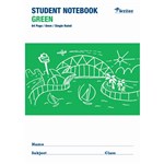 WRITER STUDENT NOTEBOOK 8MM SINGLE RULED 64 PAGE 250 X 175MM GREEN