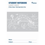 WRITER STUDENT NOTEBOOK PLAINSINGLE RULED 10MM 64 PAGE 250 X 175MM LIGHT GREY