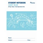WRITER STUDENT NOTEBOOK PLAINSINGLE RULED 12MM 64 PAGE 250 X 175MM LIGHT BLUE