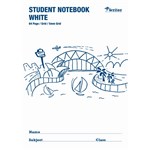 WRITER STUDENT NOTEBOOK 5MM GRID 64 PAGE 250 X 175MM WHITE