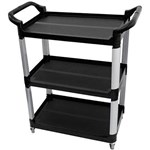 COMPASS 7224941 COMPACT 3 SHELF UTILITY CART BLACK