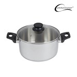 CONNOISSEUR STAINLESS STEEL STOCKPOT WITH GLASS LID 240MM SILVER