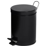 COMPASS PEDAL BIN ROUND POWDER COATED 5 LITRE BLACK