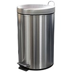 COMPASS 769912 ROUND STAINLESS STEEL POLISHED PEDAL BIN ROUND 12 LITRE