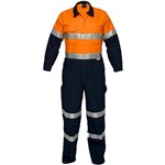 PRIME MOVER MA931 REGULAR WEIGHT COVERALL WITH METAL STUD CLOSURE AND TAPE 2TONE ORANGE NAVY 132ST