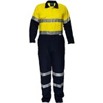 PRIME MOVER MA931 REGULAR WEIGHT COVERALL WITH METAL STUD CLOSURE AND TAPE 2TONE YELLOW NAVY 102ST