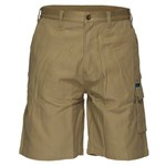 PRIME MOVER MW702 COTTON DRILL SHORT WITH CARGO POCKETS KHAKI 127ST
