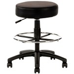 YS DESIGN YS119D UTILITY STOOL WITH DRAFTING RING BLACK FRAME AND PU COVER