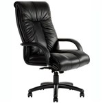 YS DESIGN STATESMAN EXECUTIVE CHAIR WITH ARMS LEATHER BLACK