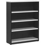YS DESIGN BC12WI OXLEY BOOKCASE 4 SHELF 1200 X 315 X 900MM WHITE OVER IRONSTONE