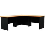 OXLEY CORNER WORKSTATION COMPLETE 1800 X 1800 X 600 X 730MM BEECHIRONSTONE