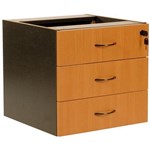 YS DESIGN D3BI OXLEY 3 DRAWER FIXED PEDESTAL 472X470X450MM IRONSTONE OVER BEECH