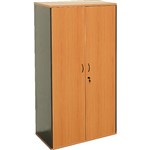 YS DESIGN FDBI OXLEY FULL DOOR STORAGE CUPBOARD LOCKABLE 900X450X1800MM BEECH OVER IRONSTON