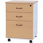 OXLEY MOBILE PEDESTAL 2 DRAWER 1 FILE OAKWHITE
