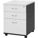 YS DESIGN MPWI OXLEY MOBILE PEDESTAL 2 STANDARD AND 1 FILE DRAWER 460X476X675MM WHITE IRONSTONE