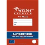 WRITER PREMIUM PROJECT BOOK 8MM PLAINRULED 70GSM 64 PAGE A4 APPLE