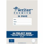 WRITER PREMIUM PROJECT BOOK 8MM PLAINRULED 70GSM 96 PAGE A4 BANANA